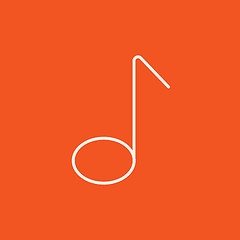 Image showing Music note line icon.