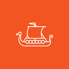 Image showing Old ship line icon.