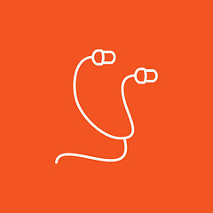 Image showing Earphone line icon.