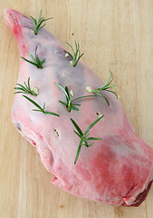 Image showing Leg of lamb with rosemary