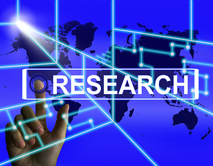 Image showing Research Screen Represents Internet Researcher or Experimental A