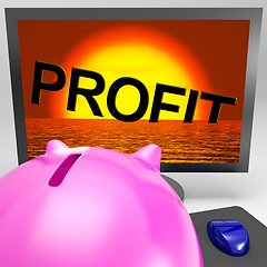 Image showing Profit Sinking On Monitor Shows Unprofitable Trading