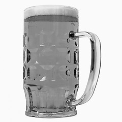 Image showing Black and white German beer glass