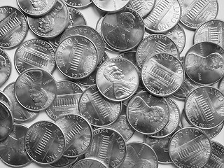 Image showing Black and white Dollar coins background