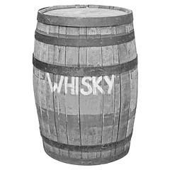 Image showing Black and white Barrel cask