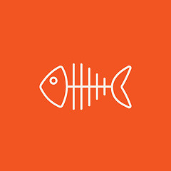 Image showing Fish skeleton line icon.