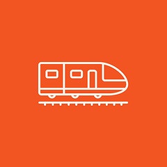 Image showing Modern high speed train line icon.