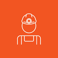 Image showing Coal miner line icon.