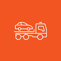 Image showing Car towing truck line icon.