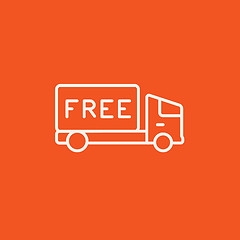 Image showing Free delivery truck line icon.