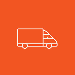 Image showing Delivery truck line icon.