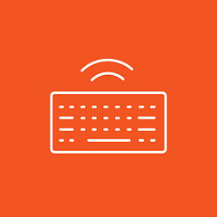 Image showing Wireless keyboard line icon.
