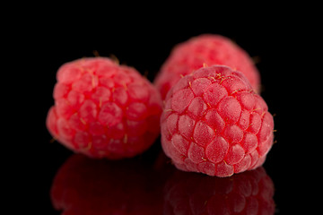 Image showing Raspberries with leaves