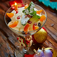 Image showing Delicious mandarin orange dessert 