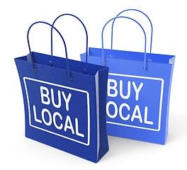 Image showing Buy Local Bags Promote Buying Products Locally