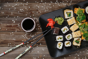 Image showing Various of sushi rolls