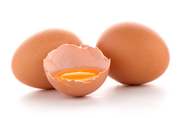 Image showing Raw eggs isolated on white