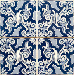 Image showing Traditional Portuguese glazed tiles