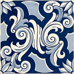 Image showing Traditional Portuguese glazed tiles