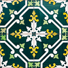 Image showing Traditional Portuguese glazed tiles