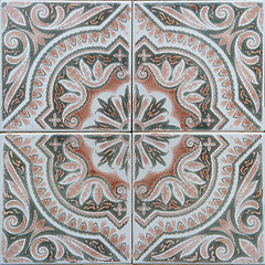 Image showing Traditional Portuguese glazed tiles