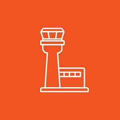 Image showing Flight control tower line icon.