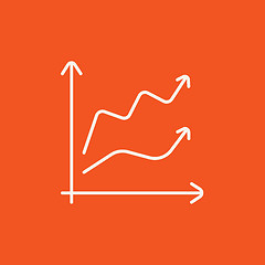 Image showing Growth graph line icon.