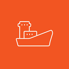 Image showing Cargo container ship line icon.