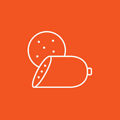 Image showing Sliced wurst line icon.