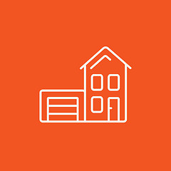 Image showing House with garage line icon.