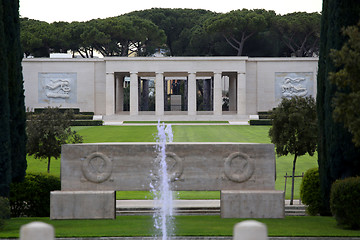 Image showing NETTUNO, Italia - April 06: Entrance of the American Military Ce