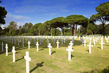 Image showing NETTUNO - April 06: Tombs, American war cemetery of the American