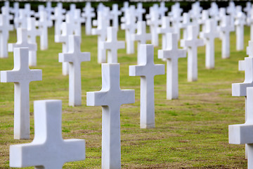 Image showing NETTUNO - April 06: Tombs, American war cemetery of the American