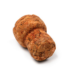 Image showing Champagne wine cork on white background