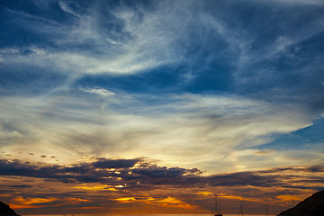 Image showing Beautiful Sunset Sky over a Warm, Tropical Sea