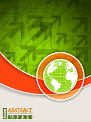 Image showing Abstract orange green brochure with globe