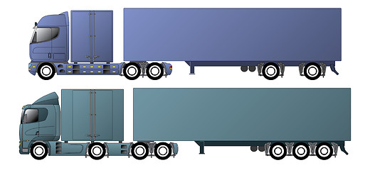 Image showing Commercial vehicles with dromedary tractors