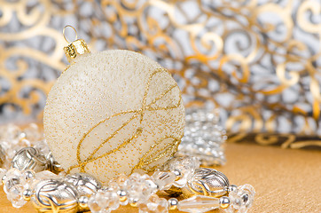 Image showing Golden christmas ball 