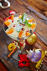 Image showing Delicious mandarin orange dessert 