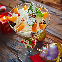 Image showing Delicious mandarin orange dessert 