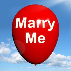 Image showing Marry Me Balloon Represents Lovers Proposed Engagement