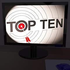 Image showing Top Ten On Monitor Shows Eligible Ranking