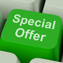 Image showing Special Offer Sign Shows Promotional Discount Online