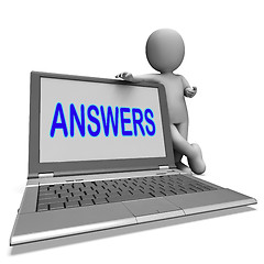 Image showing Answers Laptop Shows Faq Assistance And Help Online