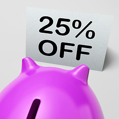 Image showing Twenty-Five Percent Off Piggy Bank Shows 25 Discounts