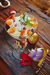 Image showing Delicious mandarin orange dessert 