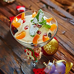 Image showing Delicious mandarin orange dessert 