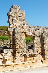 Image showing perge old  turkey the  roman temple 
