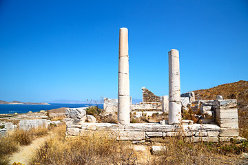 Image showing famous   in delos   the acropolis and site