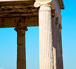 Image showing athens  acropolis and  historical    in greece the old architect